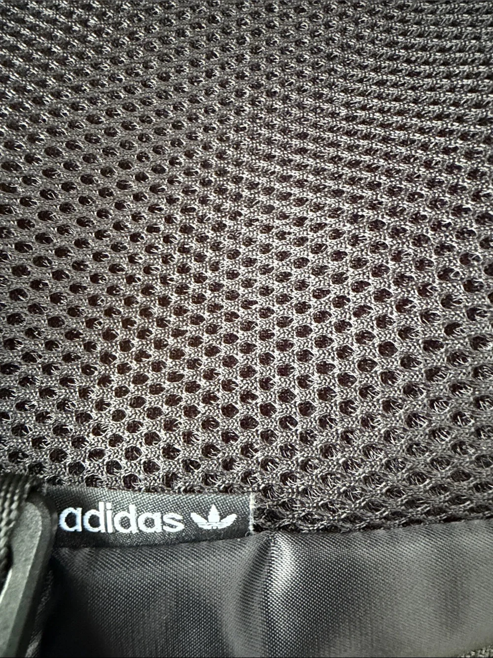 adidas Originals Black Satin Drawstring mini Backpack Trefoil Charm